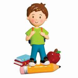 Item 459435 Boy First Day of School Ornament