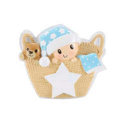 Item 459613 thumbnail Baby In Basket Blue Ornament