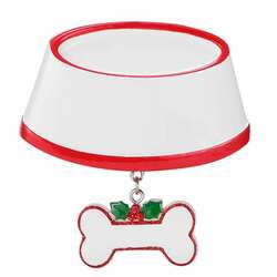 Thumbnail Dog Bowl With Dangling Holiday Bone Ornament