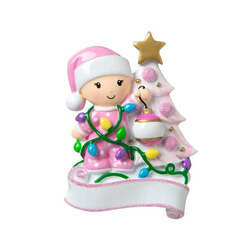 Item 459723 thumbnail Baby Girl Decorating Tree Pink Ornament