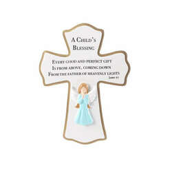 Item 459749 thumbnail White Cross With Prayer Ornament