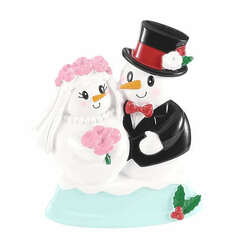 Item 459757 thumbnail Snowman Wedding Couple Ornament