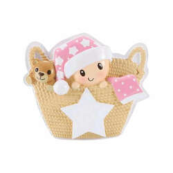 Item 459777 thumbnail Baby In Basket Pink Ornament