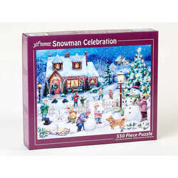 Item 473091 thumbnail SNOWMAN CELEBRATION 550 PIECE JIGSAW PUZZLE
