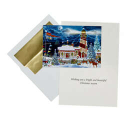 Item 473108 Lighthouse At Christmas Box Cards