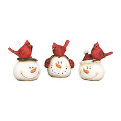 Item 501588 thumbnail Cardinal On Snowman Head Figure