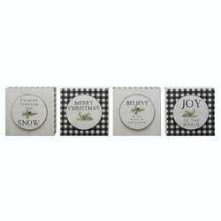 Item 501889 thumbnail Plaid Christmas Phrase Block Sign