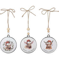 Item 505288 thumbnail Merry Moo Round Ornament With Beads