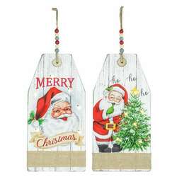 Item 509074 thumbnail Wooden Santa Tag Hanger With Lights