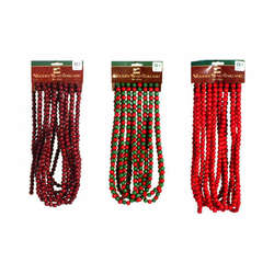 Item 518021 thumbnail 18 Foot Wooden Burgundy/Red & Green/Red Bead Garland
