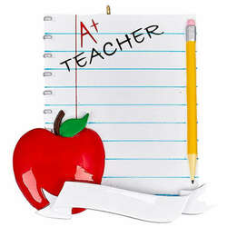 Item 525060 A+ Teacher's Notebook Ornament