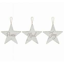 Item 527119 Rustic White Star Ornament