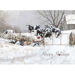 Item 552036 Wintry Cows With Kid Christmas Cards