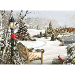 Item 552069 Snow Bench Scene Christmas Cards