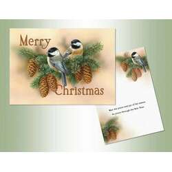 Item 552079 Chickadees With Pine Cones Christmas Cards
