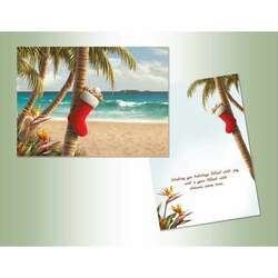 Item 552085 Stocking On Palm Tree Christmas Cards