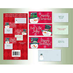 Item 552086 Snowy Greetings Assorted Snowman Money/Gift Card Holders