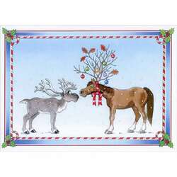 Item 552101 Reindeer and Horse Odd Couple Christmas Cards