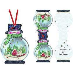 Item 552192 Snowman Hangable Ornament Christmas Card