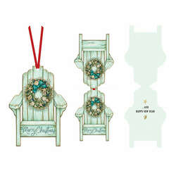 Item 552220 Adirondack Chair Christmas Cards/Ornaments