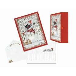 Item 552261 Joyful Snowman Glitter Keepsake Christmas Cards