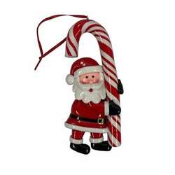 Item 558180 thumbnail Santa With Candy Cane Ornament