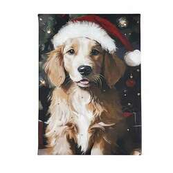 Thumbnail Tabletop Dog In Santa Hat Lighted Canvas