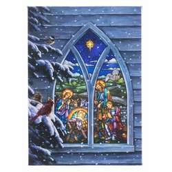 Item 558320 Tabletop Church Window Lighted Canvas