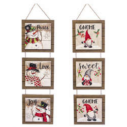 Item 558332 thumbnail Snowman/Gnome Triple Plaque