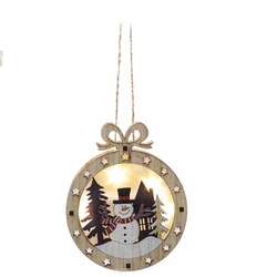 Item 558439 thumbnail Wood Lighted Snowman Ornamentament