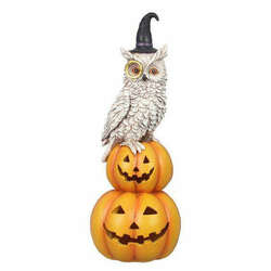Item 601004 thumbnail Owl With Stacked Pumpkins