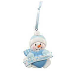 Item 601101 thumbnail Babys First Chrstmas Blue Ornament