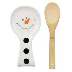 Item 601191 thumbnail Snowman Spoon Rest With Wood Spoon