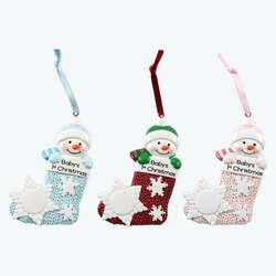 Item 601197 thumbnail Babys First Stocking Snowman Ornament