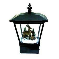 Item 601538 Black Lantern With Deer & Christmas Trees