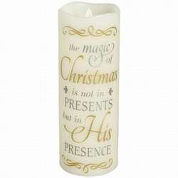 Item 655005 The Magic of Christmas Is Not In Presents But In His Presence Candle