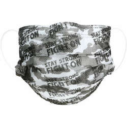 Item 659010 Gray Camouflage Stay Strong Fight On Disposable 3-Layer Face Masks (Set of 7)