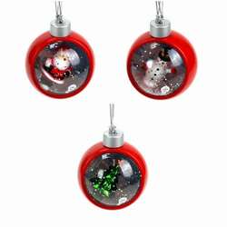 Item 801001 thumbnail Lighted Santa/Snowman/Tree Shimmer Ornament