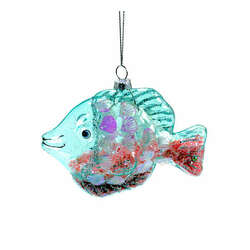 Item 803015 thumbnail Clear Blue White Fish Ornament