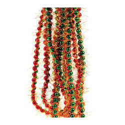 Item 808061 thumbnail 9 Foot Red/Green/Gold Bead/Tinsel Garland