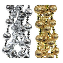 Item 808062 thumbnail 6 Foot Gold/Silver Tinsel Ball Garland