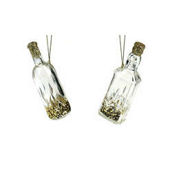 Item 812030 thumbnail Clear/Gold Bottle Ornament