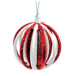Item 812039 thumbnail Red/White Hollow Ball Ornament
