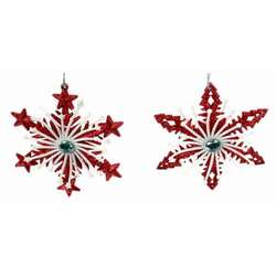 Item 812048 thumbnail Red & White Snowflake Ornament