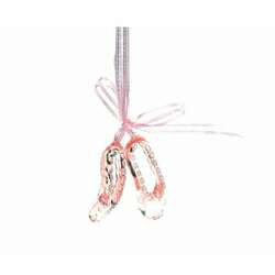Item 818001 Pink Ballet Shoes With Ribbon & Bow Ornament