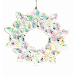 Item 818018 Clear/Iridescent Wreath Ornament