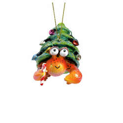 Item 820048 thumbnail Hermit Crab With Tree Shell/Candy Cane Ornament