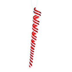Item 838001 thumbnail Red and White Swirl Icicle Ornament