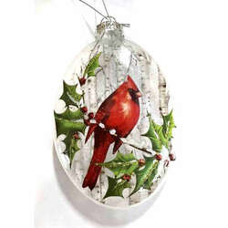 Item 844112 thumbnail Glass Poinsettia Disc Ornament